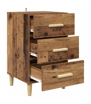 vidaXL Bedside Cabinet Old Wood 40 x 40 x 66 cm Engineered Wood