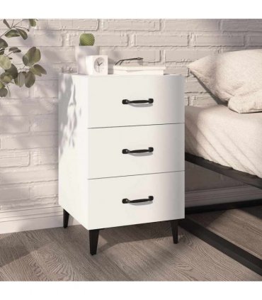 vidaXL Bedside Cabinet White 40x40x66 cm Engineered Wood
