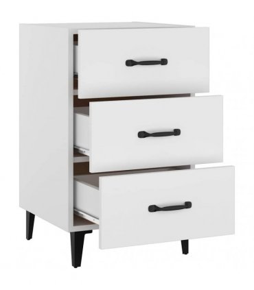 vidaXL Bedside Cabinet White 40x40x66 cm Engineered Wood