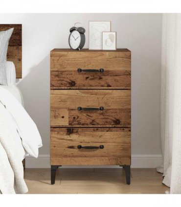 vidaXL Bedside Cabinet Old Wood 40 x 40.5 x 66 cm Engineered Wood