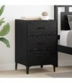 vidaXL Bedside Cabinet Black Oak 40 x 40.5 x 66 cm Engineered Wood