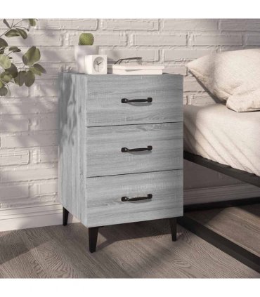 vidaXL Bedside Cabinet Grey Sonoma 40x40x66 cm Engineered Wood — V0672030188