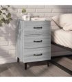 vidaXL Bedside Cabinet Grey Sonoma 40x40x66 cm Engineered Wood — V0672030188