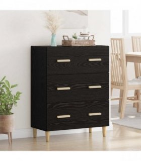 vidaXL Sideboard Black Oak 69.5 x 34 x 90 cm Engineered Wood