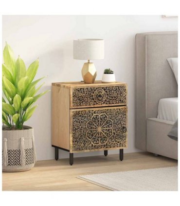 vidaXL Bedside Cabinet 50x33x60 cm Solid Wood Mango