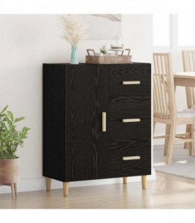 vidaXL Sideboard Black oak 34 x 69.5 x 90 cm Engineered wood