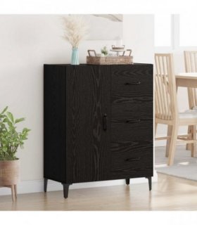 vidaXL Sideboard Black Oak 69.5 x 34 x 90 cm Engineered Wood — V0672030247