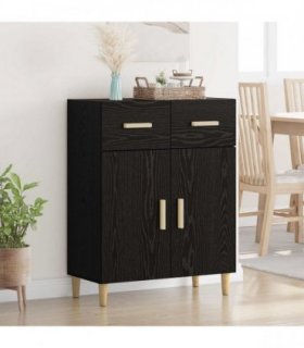 vidaXL Sideboard Black oak 34 x 69.5 x 89 cm Engineered wood