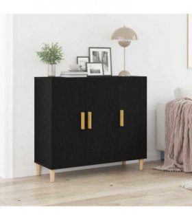vidaXL Sideboard Black Oak 90 x 34 x 80 cm Engineered Wood