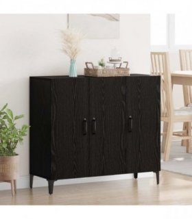 vidaXL Sideboard Black oak 34 x 90 x 80 cm Engineered wood
