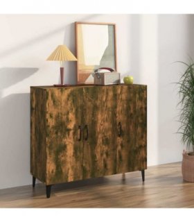 vidaXL Sideboard Smoked Oak 90x34x80 cm Engineered Wood — V0672030285