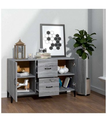 vidaXL Sideboard Grey Sonoma 100x36x60 cm Engineered Wood — V0672030297
