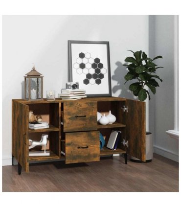 vidaXL Sideboard Smoked Oak 100x36x60 cm Engineered Wood — V0672030302