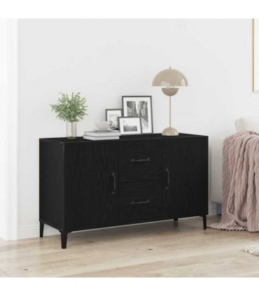 vidaXL Sideboard Black Oak 100 x 36 x 60 cm Engineered Wood