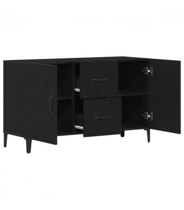 vidaXL Sideboard Black Oak 100 x 36 x 60 cm Engineered Wood
