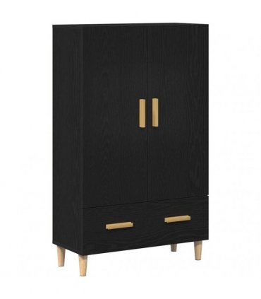 vidaXL Highboard Black Oak 70 x 31 x 115 cm Engineered Wood
