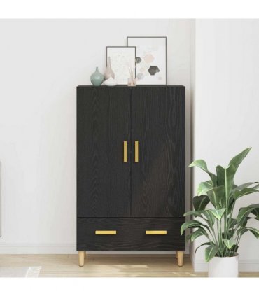 vidaXL Highboard Black Oak 70 x 31 x 115 cm Engineered Wood