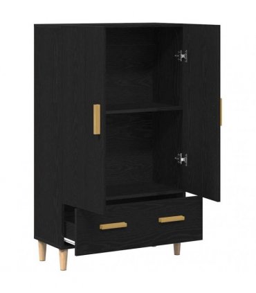 vidaXL Highboard Black Oak 70 x 31 x 115 cm Engineered Wood