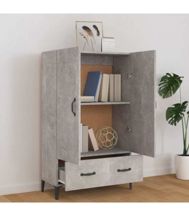 vidaXL Highboard Concrete Grey 70x31x115 cm Engineered Wood — V0672030315