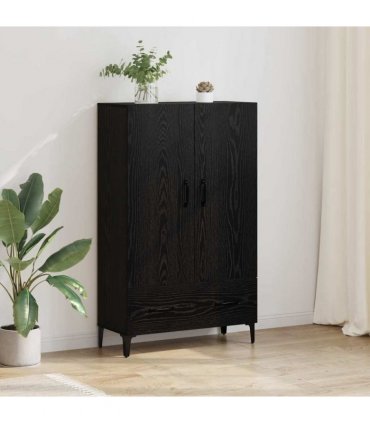 vidaXL Highboard Black Oak 70 x 31 x 115 cm Engineered Wood and Iron