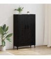 vidaXL Highboard Black Oak 70 x 31 x 115 cm Engineered Wood and Iron