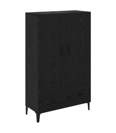 vidaXL Highboard Black Oak 70 x 31 x 115 cm Engineered Wood and Iron