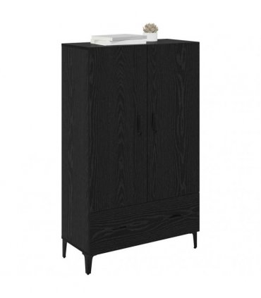 vidaXL Highboard Black Oak 70 x 31 x 115 cm Engineered Wood and Iron