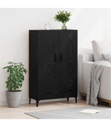 vidaXL Highboard Black Oak 70 x 31 x 115 cm Engineered Wood and Iron
