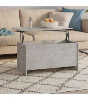 vidaXL Coffee Table Concrete Grey 102x55.5x52.5 cm Engineered Wood — Size: 102 x 55 x 52.5 cm