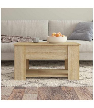 vidaXL Coffee Table Sonoma Oak 79x49x41 cm Engineered Wood