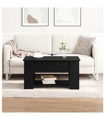 vidaXL Coffee Table Black Oak 79 x 49 x 41 cm Engineered Wood