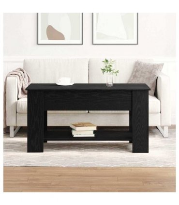 vidaXL Coffee Table Black oak 101 x 49 x 52 cm Engineered wood