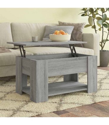 vidaXL Coffee Table Grey Sonoma 79x49x41 cm Engineered Wood