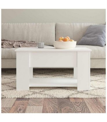 vidaXL Coffee Table White 79x49x41 cm Engineered Wood