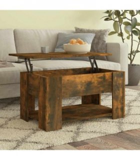 vidaXL Coffee Table Smoked Oak 79x49x41 cm Engineered Wood