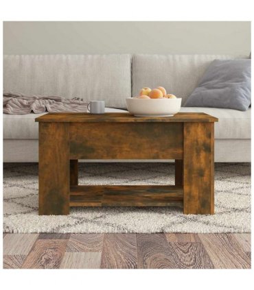 vidaXL Coffee Table Smoked Oak 79x49x41 cm Engineered Wood