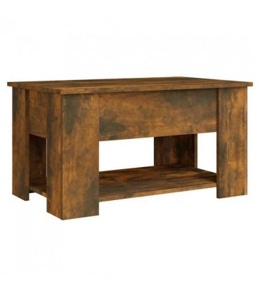 vidaXL Coffee Table Smoked Oak 79x49x41 cm Engineered Wood