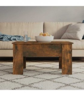 vidaXL Coffee Table Smoked Oak 79x49x41 cm Engineered Wood — Size: 79 x 49 x 42.5 cm