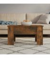vidaXL Coffee Table Smoked Oak 79x49x41 cm Engineered Wood — Size: 79 x 49 x 42.5 cm