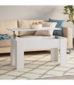 vidaXL Coffee Table White 101x49x52 cm Engineered Wood — Size: 101 x 49 x 52.5 cm