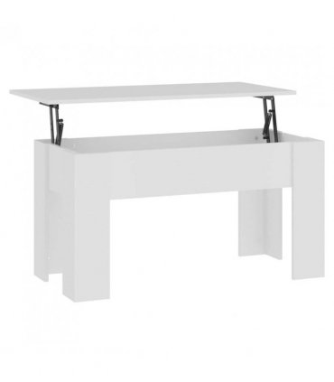 vidaXL Coffee Table White 101x49x52 cm Engineered Wood — Size: 101 x 49 x 52.5 cm