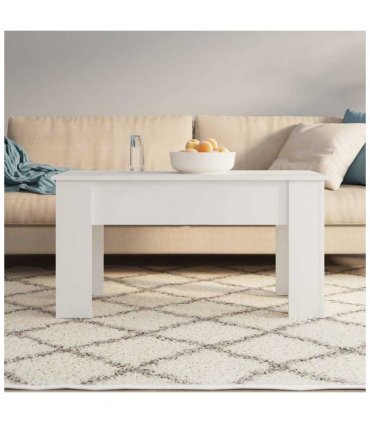 vidaXL Coffee Table White 101x49x52 cm Engineered Wood — Size: 101 x 49 x 52.5 cm