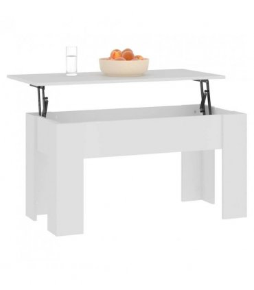 vidaXL Coffee Table White 101x49x52 cm Engineered Wood — Size: 101 x 49 x 52.5 cm