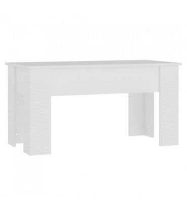 vidaXL Coffee Table White 101x49x52 cm Engineered Wood — Size: 101 x 49 x 52.5 cm
