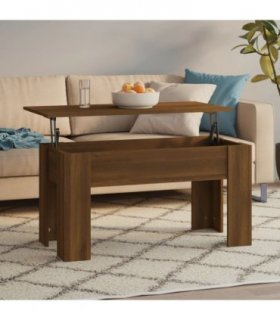 vidaXL Coffee Table Brown Oak 101x49x52 cm Engineered Wood — Size: 101 x 49 x 52.5 cm