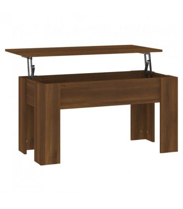 vidaXL Coffee Table Brown Oak 101x49x52 cm Engineered Wood — Size: 101 x 49 x 52.5 cm