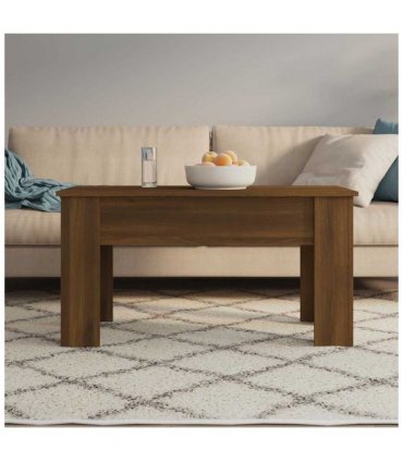 vidaXL Coffee Table Brown Oak 101x49x52 cm Engineered Wood — Size: 101 x 49 x 52.5 cm