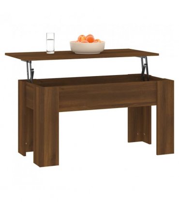 vidaXL Coffee Table Brown Oak 101x49x52 cm Engineered Wood — Size: 101 x 49 x 52.5 cm