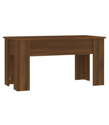 vidaXL Coffee Table Brown Oak 101x49x52 cm Engineered Wood — Size: 101 x 49 x 52.5 cm
