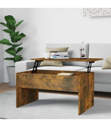 vidaXL Coffee Table Smoked Oak 80x50.5x41.5 cm Engineered Wood — Size: 80 x 50 x 41.5 cm